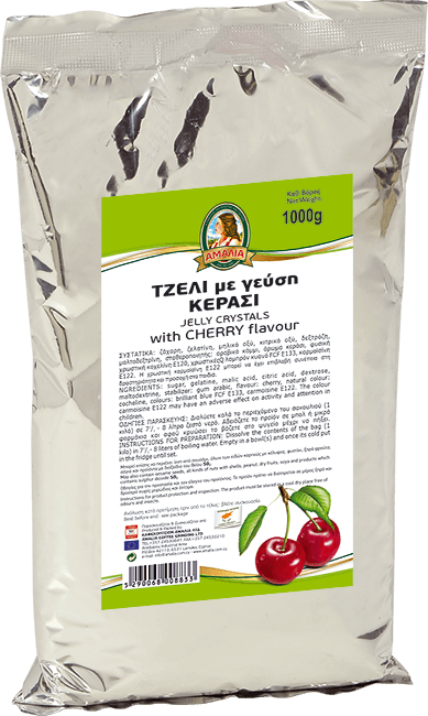 Jelly crystals with cherry flavour