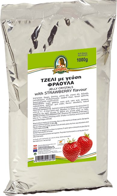 Jelly crystals with strawberry flavour