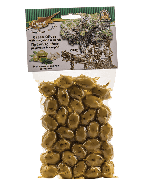 Green Olives
with oreganon & garlic