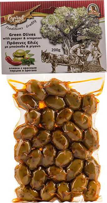 Green Olives
with papper & oreganon
